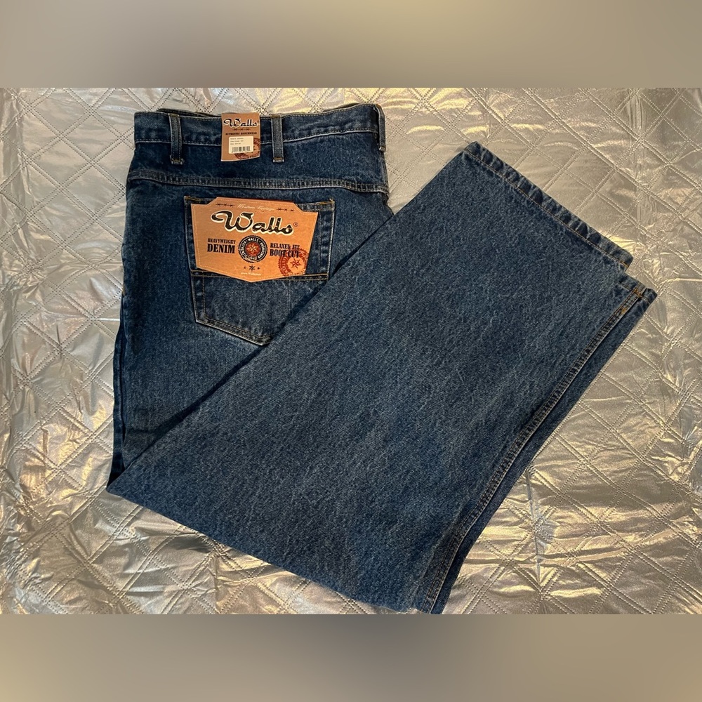 Walls RanchWear Men’s  Jeans in Dark Blue Denim size 48x30